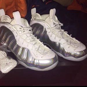 White & Grey Nike Foamposite